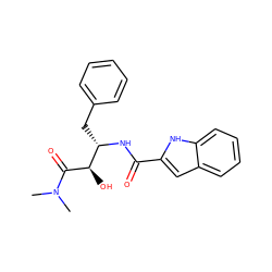 CN(C)C(=O)[C@H](O)[C@H](Cc1ccccc1)NC(=O)c1cc2ccccc2[nH]1 ZINC000013780531