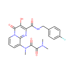 CN(C)C(=O)C(=O)N(C)c1cccn2c(=O)c(O)c(C(=O)NCc3ccc(F)cc3)nc12 ZINC000045506403