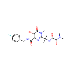 CN(C)C(=O)C(=O)NC(C)(C)c1nc(C(=O)NCc2ccc(F)cc2)c(O)c(=O)n1C ZINC000040424473