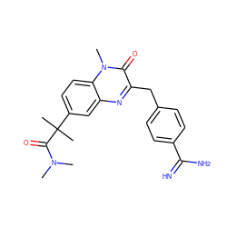 CN(C)C(=O)C(C)(C)c1ccc2c(c1)nc(Cc1ccc(C(=N)N)cc1)c(=O)n2C ZINC000013535247