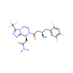 CN(C)C(=O)C[C@H]1c2nnc(C(F)(F)F)n2CCN1C(=O)C[C@H](N)Cc1cc(F)c(F)cc1F ZINC000028967868