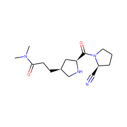 CN(C)C(=O)CC[C@@H]1CN[C@H](C(=O)N2CCC[C@H]2C#N)C1 ZINC000028816234