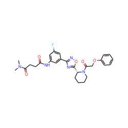 CN(C)C(=O)CCC(=O)Nc1cc(F)cc(-c2noc([C@H]3CCCCN3C(=O)COc3ccccc3)n2)c1 ZINC000299858705