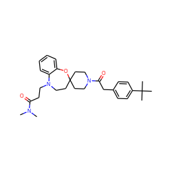 CN(C)C(=O)CCN1CCC2(CCN(C(=O)Cc3ccc(C(C)(C)C)cc3)CC2)Oc2ccccc21 ZINC000095594368