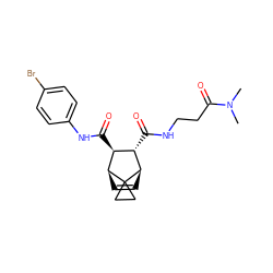 CN(C)C(=O)CCNC(=O)[C@H]1[C@H](C(=O)Nc2ccc(Br)cc2)[C@@H]2C=C[C@H]1C21CC1 ZINC000168338006