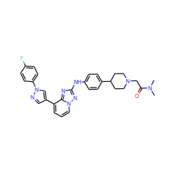 CN(C)C(=O)CN1CCC(c2ccc(Nc3nc4c(-c5cnn(-c6ccc(F)cc6)c5)cccn4n3)cc2)CC1 ZINC000096169788