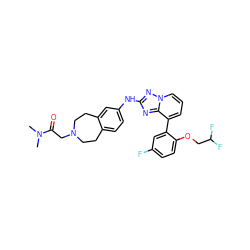 CN(C)C(=O)CN1CCc2ccc(Nc3nc4c(-c5cc(F)ccc5OCC(F)F)cccn4n3)cc2CC1 ZINC000096169878