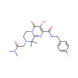 CN(C)C(=O)CN1CCn2c(nc(C(=O)NCc3ccc(F)cc3)c(O)c2=O)C1(C)C ZINC000036520149