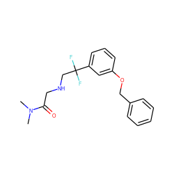 CN(C)C(=O)CNCC(F)(F)c1cccc(OCc2ccccc2)c1 ZINC000148745917