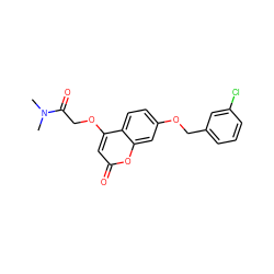 CN(C)C(=O)COc1cc(=O)oc2cc(OCc3cccc(Cl)c3)ccc12 ZINC000103243529