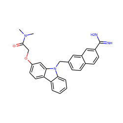 CN(C)C(=O)COc1ccc2c3ccccc3n(Cc3ccc4ccc(C(=N)N)cc4c3)c2c1 ZINC000028086462