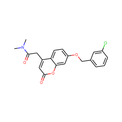 CN(C)C(=O)Cc1cc(=O)oc2cc(OCc3cccc(Cl)c3)ccc12 ZINC000036518294