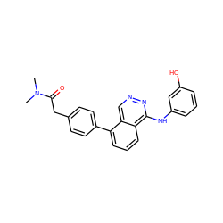 CN(C)C(=O)Cc1ccc(-c2cccc3c(Nc4cccc(O)c4)nncc23)cc1 ZINC000073195760