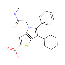 CN(C)C(=O)Cn1c(-c2ccccc2)c(C2CCCCC2)c2sc(C(=O)O)cc21 ZINC000034545222