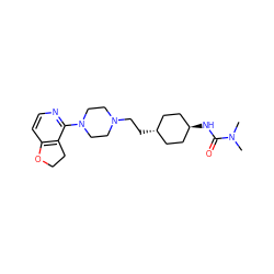 CN(C)C(=O)N[C@H]1CC[C@H](CCN2CCN(c3nccc4c3CCO4)CC2)CC1 ZINC000261175823