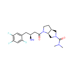 CN(C)C(=O)N1C[C@@H]2CCN(C(=O)C[C@@H](N)Cc3cc(F)c(F)cc3F)[C@@H]2C1 ZINC000169703957