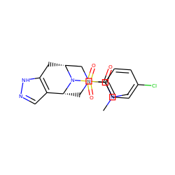 CN(C)C(=O)N1C[C@@H]2c3cn[nH]c3C[C@H](C1)N2S(=O)(=O)c1ccc(Cl)cc1 ZINC000045256933