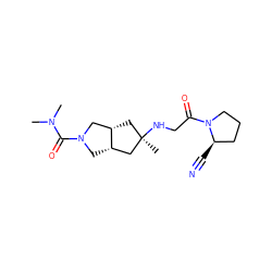 CN(C)C(=O)N1C[C@H]2C[C@](C)(NCC(=O)N3CCC[C@H]3C#N)C[C@H]2C1 ZINC000101349629