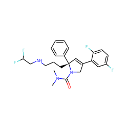 CN(C)C(=O)N1CC(c2cc(F)ccc2F)=C[C@@]1(CCCNCC(F)F)c1ccccc1 ZINC000028818869