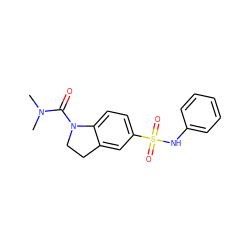 CN(C)C(=O)N1CCc2cc(S(=O)(=O)Nc3ccccc3)ccc21 ZINC000029548827