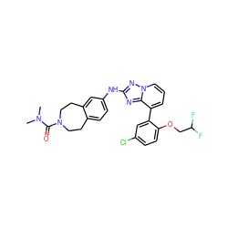 CN(C)C(=O)N1CCc2ccc(Nc3nc4c(-c5cc(Cl)ccc5OCC(F)F)cccn4n3)cc2CC1 ZINC000096169882