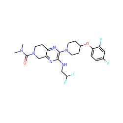 CN(C)C(=O)N1CCc2nc(N3CCC(Oc4ccc(F)cc4F)CC3)c(NCC(F)F)nc2C1 ZINC001772641266