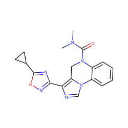 CN(C)C(=O)N1Cc2c(-c3noc(C4CC4)n3)ncn2-c2ccccc21 ZINC000000606169