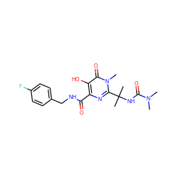 CN(C)C(=O)NC(C)(C)c1nc(C(=O)NCc2ccc(F)cc2)c(O)c(=O)n1C ZINC000040828569