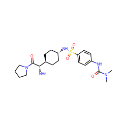 CN(C)C(=O)Nc1ccc(S(=O)(=O)N[C@H]2CC[C@H]([C@H](N)C(=O)N3CCCC3)CC2)cc1 ZINC000261152266