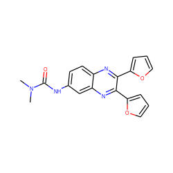 CN(C)C(=O)Nc1ccc2nc(-c3ccco3)c(-c3ccco3)nc2c1 ZINC000006378870