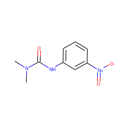 CN(C)C(=O)Nc1cccc([N+](=O)[O-])c1 ZINC000002164774