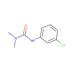 CN(C)C(=O)Nc1cccc(Cl)c1 ZINC000000395072