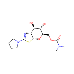 CN(C)C(=O)OC[C@H]1O[C@@H]2SC(N3CCCC3)=N[C@@H]2[C@@H](O)[C@@H]1O ZINC000148265049