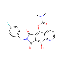 CN(C)C(=O)Oc1c2c(c(O)c3ncccc13)C(=O)N(Cc1ccc(F)cc1)C2=O ZINC000003949098