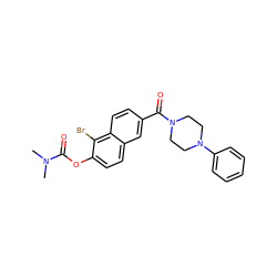 CN(C)C(=O)Oc1ccc2cc(C(=O)N3CCN(c4ccccc4)CC3)ccc2c1Br ZINC000084706408