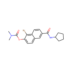 CN(C)C(=O)Oc1ccc2cc(C(=O)NC3CCCC3)ccc2c1Br ZINC000084706397