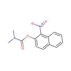 CN(C)C(=O)Oc1ccc2ccccc2c1[N+](=O)[O-] ZINC000084904189