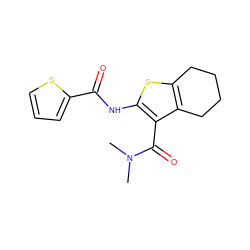 CN(C)C(=O)c1c(NC(=O)c2cccs2)sc2c1CCCC2 ZINC000000316035