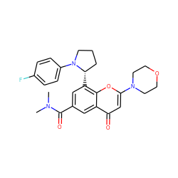 CN(C)C(=O)c1cc([C@H]2CCCN2c2ccc(F)cc2)c2oc(N3CCOCC3)cc(=O)c2c1 ZINC000219121501