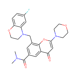 CN(C)C(=O)c1cc(CN2CCOc3ccc(F)cc32)c2oc(N3CCOCC3)cc(=O)c2c1 ZINC000653844335