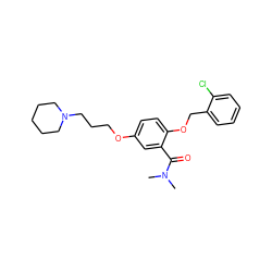 CN(C)C(=O)c1cc(OCCCN2CCCCC2)ccc1OCc1ccccc1Cl ZINC000028703638