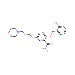 CN(C)C(=O)c1cc(OCCCN2CCOCC2)ccc1OCc1ccccc1Cl ZINC000028703644