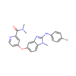 CN(C)C(=O)c1cc(Oc2ccc3c(c2)nc(Nc2ccc(Br)cc2)n3C)ccn1 ZINC000045484697