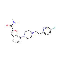 CN(C)C(=O)c1cc2cccc(N3CCN(CCc4ccc(F)cn4)CC3)c2o1 ZINC000114868732