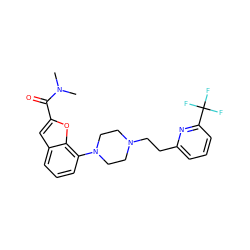 CN(C)C(=O)c1cc2cccc(N3CCN(CCc4cccc(C(F)(F)F)n4)CC3)c2o1 ZINC000114868666