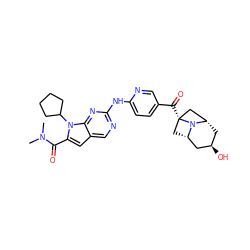 CN(C)C(=O)c1cc2cnc(Nc3ccc(C(=O)[C@]45C[C@H]6C[C@H](O)C[C@@H](C4)N65)cn3)nc2n1C1CCCC1 ZINC000261123567