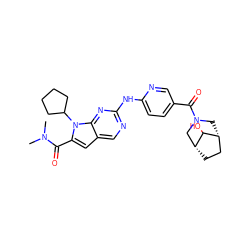 CN(C)C(=O)c1cc2cnc(Nc3ccc(C(=O)N4C[C@@H]5CC[C@H](C4)C5O)cn3)nc2n1C1CCCC1 ZINC000204059755