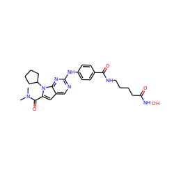 CN(C)C(=O)c1cc2cnc(Nc3ccc(C(=O)NCCCCC(=O)NO)cc3)nc2n1C1CCCC1 ZINC001772654085