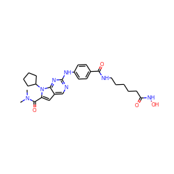 CN(C)C(=O)c1cc2cnc(Nc3ccc(C(=O)NCCCCCC(=O)NO)cc3)nc2n1C1CCCC1 ZINC001772572165