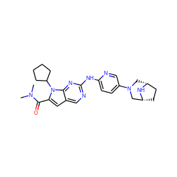 CN(C)C(=O)c1cc2cnc(Nc3ccc(N4C[C@@H]5CC[C@H](C4)N5)cn3)nc2n1C1CCCC1 ZINC000118708519